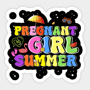 Pregnant Girl Summer Beach Pregnancy Announcement Gift For Boys Girl Kids Sticker